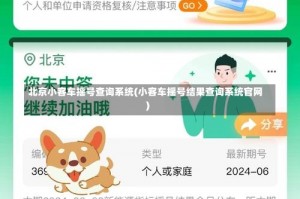 北京小客车摇号查询系统(小客车摇号结果查询系统官网)