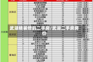 武湖精装修的二手房/武湖二手房房价