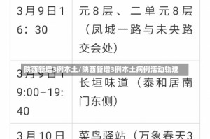 陕西新增3例本土/陕西新增3例本土病例活动轨迹