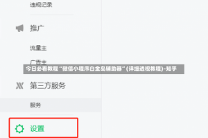 今日必看教程“微信小程序白金岛辅助器”(详细透视教程)-知乎