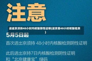 进返京须持48小时内核酸阴性证明(进京需48小时核酸检测)