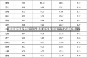 美国油价多少钱一升/美国油价多少钱一升 汽油价格