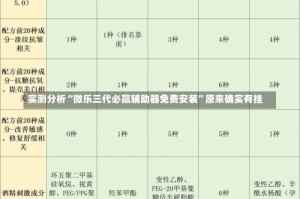 实测分析“微乐三代必赢辅助器免费安装”原来确实有挂