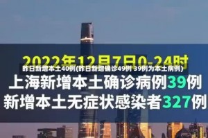 昨日新增本土40例(昨日新增确诊49例 39例为本土病例)