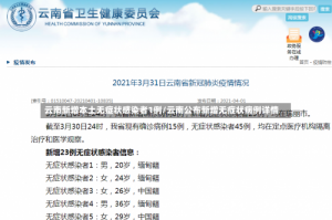 云南新增本土无症状感染者1例/云南公布新增无症状病例详情