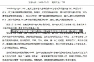 31个省份新增确诊病例17例(31个省份新增确诊病例17例新疆)