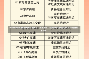 2023年高速公路免费通行全攻略，政策解读、时间规划与出行贴士2023高速免费时间