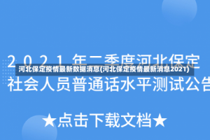 河北保定疫情最新数据消息(河北保定疫情最新消息2021)