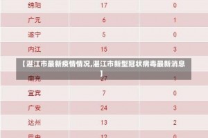 【湛江市最新疫情情况,湛江市新型冠状病毒最新消息】