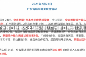 广州昨日新增本土确诊3例/广州昨日新增12例