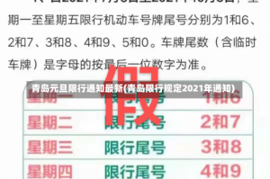 青岛元旦限行通知最新(青岛限行规定2021年通知)