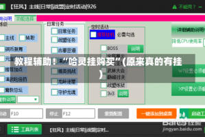 教程辅助！“哈灵挂购买”(原来真的有挂)