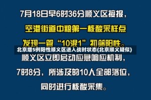 北京增5例阳性顺义区进入战时状态(北京顺义疑似)