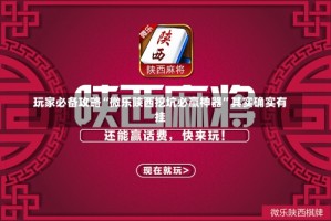 玩家必备攻略“微乐陕西挖坑必赢神器”其实确实有挂