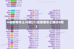 6省新增本土30例(31省新增本土确诊6例)