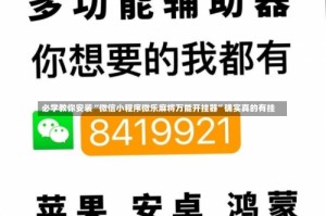 必学教你安装“微信小程序微乐麻将万能开挂器”确实真的有挂