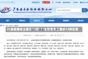 31省新增本土确诊13例/31省新增本土确诊13例甘肃