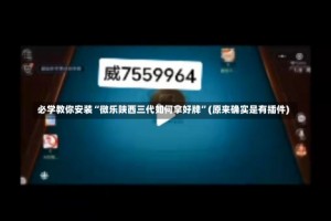 必学教你安装“微乐陕西三代如何拿好牌”(原来确实是有插件)