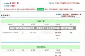 北京小客车摇号查询全攻略，政策解读与实操指南北京小客车摇号查询