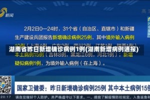 湖南省昨日新增确诊病例1例(湖南新增病例通报)