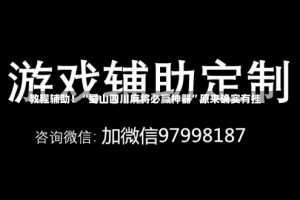 教程辅助！“蜀山四川麻将必赢神器”原来确实有挂