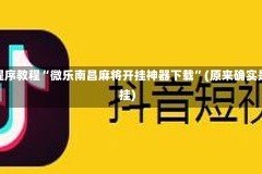 安装程序教程“微乐南昌麻将开挂神器下载”(原来确实是有挂)