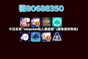 今日实测“wepoker私人局透视”(原来真的有挂)