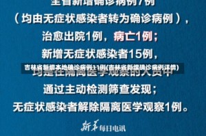 吉林省新增本地确诊病例11例(吉林省新增确诊病例详情)