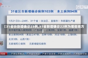 【31省份新增确诊23例,31省新增确诊22例为哪些地方】