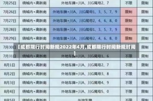 【成都限行时间新规2022年4月,成都限行时间新规时间】