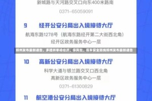 郑州发布最新通告，多措并举稳经济、保民生，筑牢安全防线郑州发布最新通告