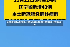 辽宁新增4例本土确诊病例、2例本土无症状(辽宁新增4例本土确诊 3例本土无症状)