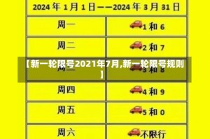 【新一轮限号2021年7月,新一轮限号规则】