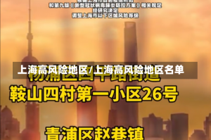 上海高风险地区/上海高风险地区名单