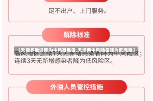 【天津多地调整为中风险地区,天津两中风险区降为低风险】