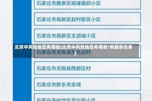 北京中风险地区有哪些(北京中风险地区有哪些?附最新名单)