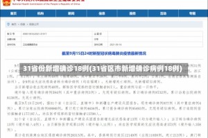 31省份新增确诊18例(31省区市新增确诊病例18例)