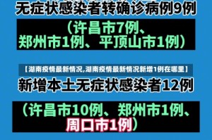 【湖南疫情最新情况,湖南疫情最新情况新增1例在哪里】