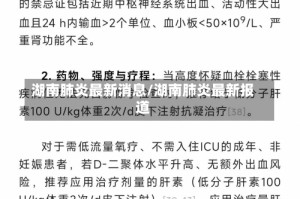 湖南肺炎最新消息/湖南肺炎最新报道