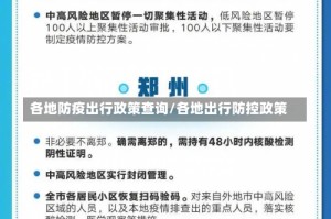 各地防疫出行政策查询/各地出行防控政策