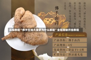 实操教程“佛手在线大菠萝为什么都输”全程揭秘开挂教程