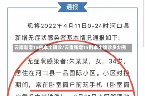 云南新增15例本土确诊/云南新增15例本土确诊多少例