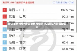 青岛莱西疫情/青岛莱西疫情防控22面8月份最新政策