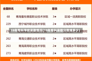 19年专科学校录取情况(19年专科录取分数线多少)