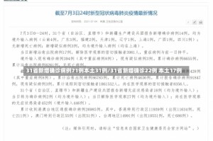 31省新增确诊病例71例本土31例/31省新增确诊22例 本土17例