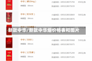 新款中华/新款中华烟价格表和图片
