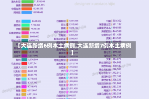 【大连新增6例本土病例,大连新增7例本土病例】