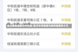 武汉两地调整为中风险/武汉中风险降为低风险要多少天