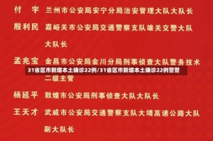 31省区市新增本土确诊22例/31省区市新增本土确诊22例警警