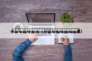 北京小客车指标官网查询系统入口(北京小客车指标信息查询)